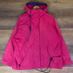 Vintage 80s Eddie Bauer Gore-Tex Women's Jacket Medium Pink Hooded Coat